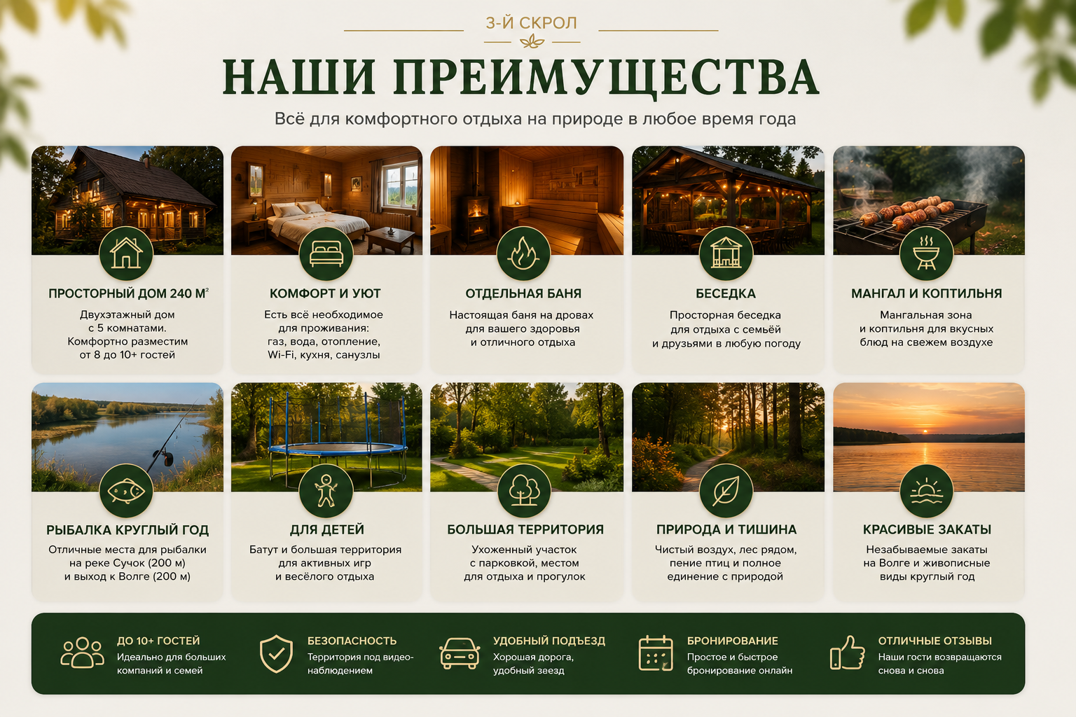 Преимущества дома для отдыха и рыбалки